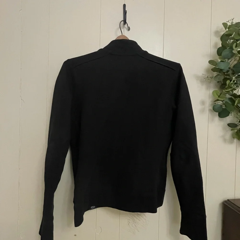 American Giant Women's Black Zip Front Bomber Jacket made in USA - Picture 4 of 10